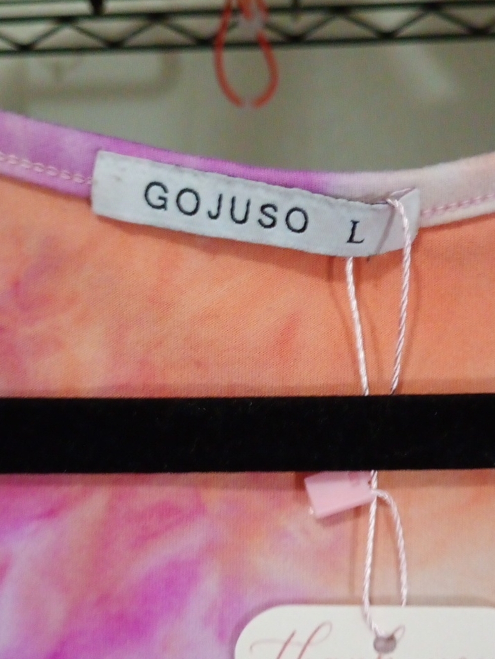 GOJUSO Tie-Dye Top in Peach & Pink Dress Size Large